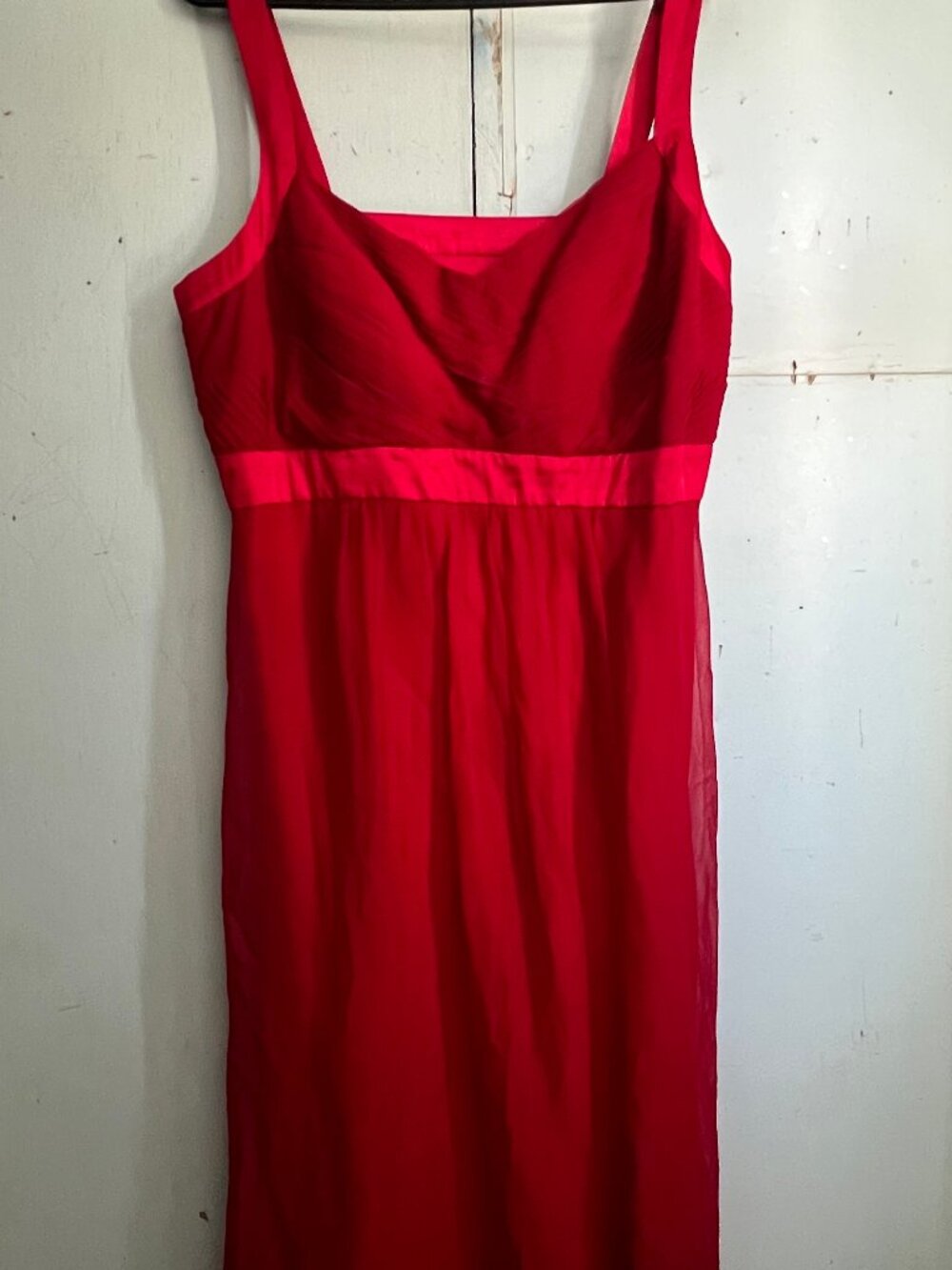 NWT Robbie Bee Signature Red Empire Waist Chiffon Cocktail Dress Size 14